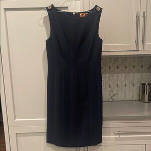 Tory Burch Blue Sleeveless Sheath Midi Dress